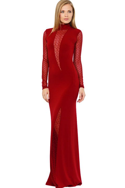 Фото товара 6254, вечернее бордовое длинное платье