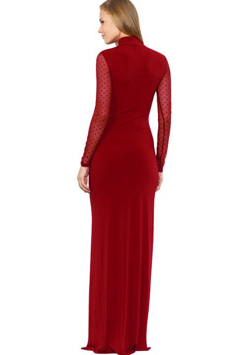 Фото товара 6401, вечернее бордовое длинное платье