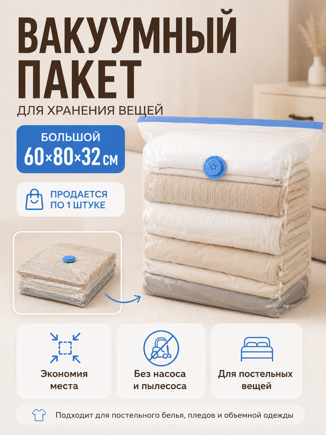 Фото товара 25884, вакуумный пакет большой